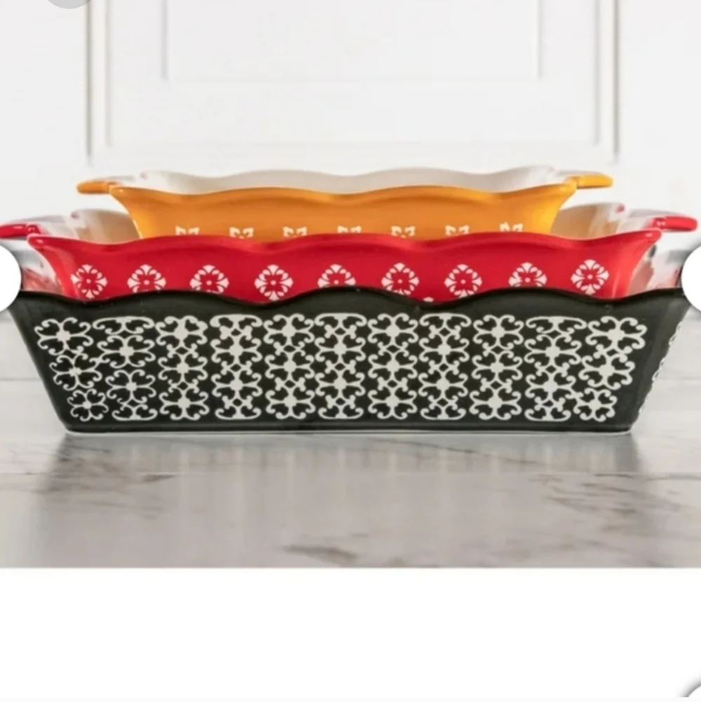 Medley 3 Piece Oven to Table Stoneware Bakeware, Baking Dish & Casserole Set